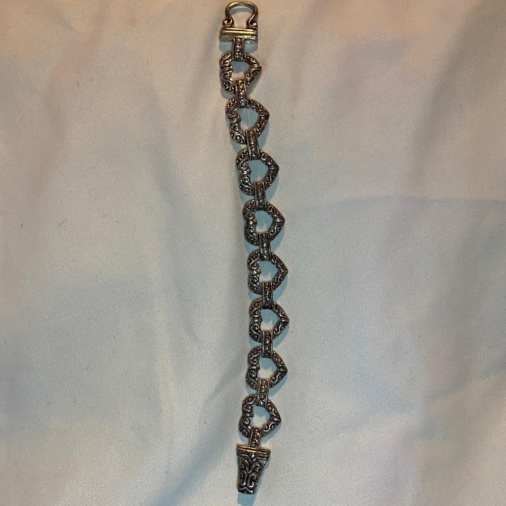 Elegant Silver Heart Chain Bracelet